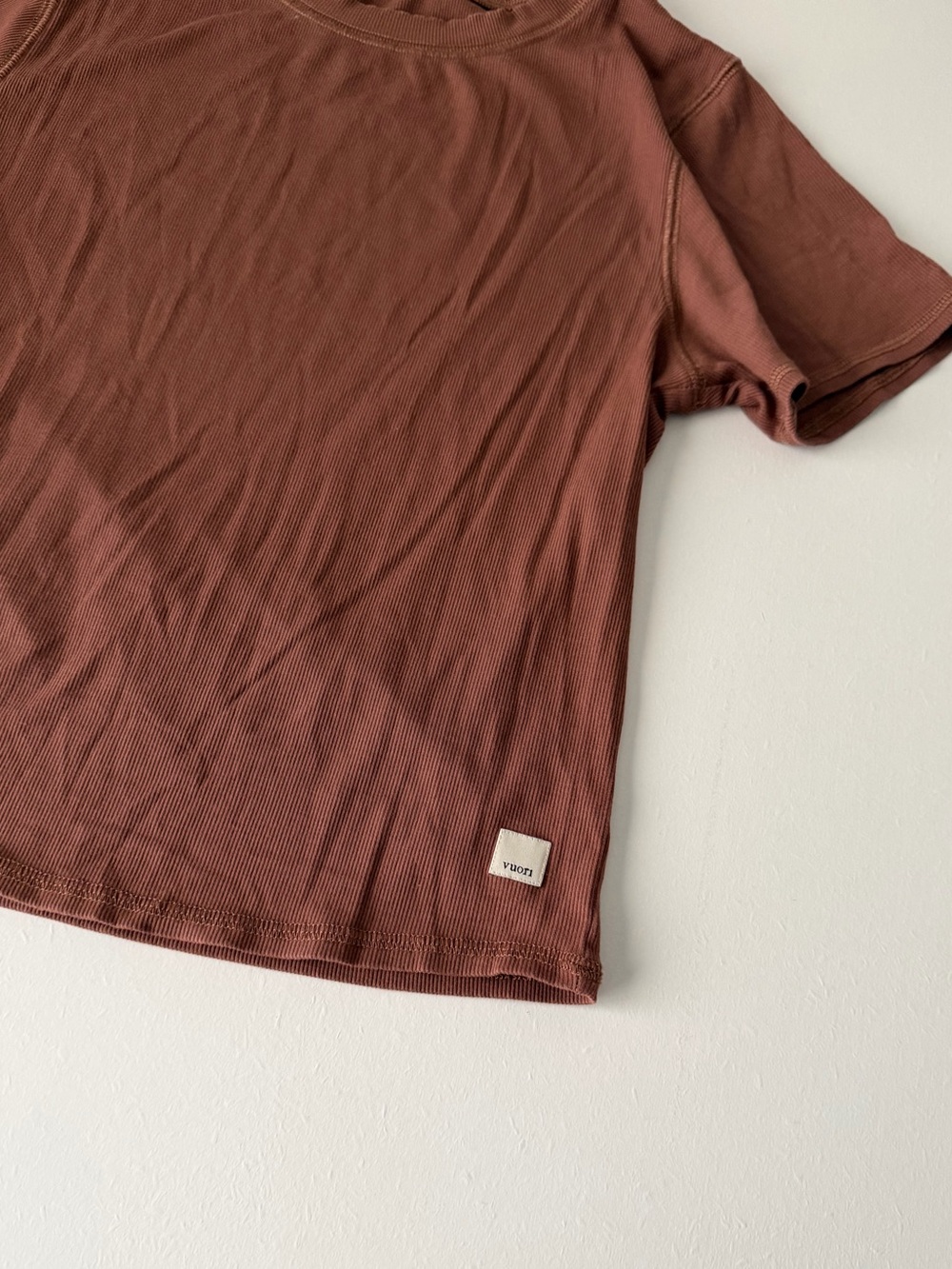 Brown Vuori Pose Fitted Tee - Picture 2 of 5